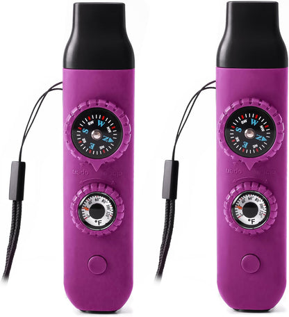 Emergency Survival Safety Whistle，Whistle for Kids with Lanyard,Compass,Thermometer,Ideal for Kayaking, Boating, Hiking, Camping, Climbing