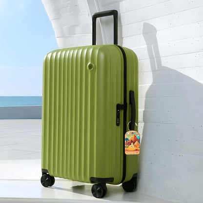 2 Pack Cute Luggage Tag for Suitcases Pyramid of Egypt Leather Luggage Tags with Stainless Steel Loop Privacy Flap Name Tags,Men and Women Travel Bag Suitcase Tags