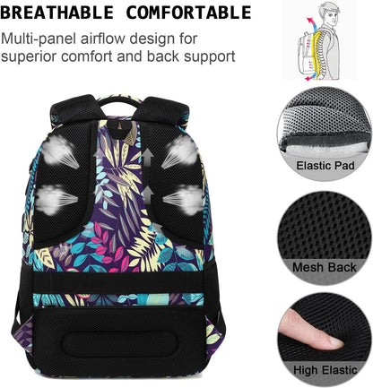 Laptop Backpack,Business Travel Anti Theft Slim Durable Laptops Backpack with USB Charging Port,Water Resistant College Computer Bag for Women & Men Fits 15.6 Inch Laptop and Notebook