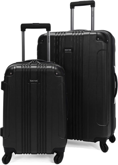 Kenneth Cole REACTION Out of Bounds Lightweight Hardshell 4-Wheel Spinner Luggage, Midnight Black, 2-Piece Set (20" & 28")