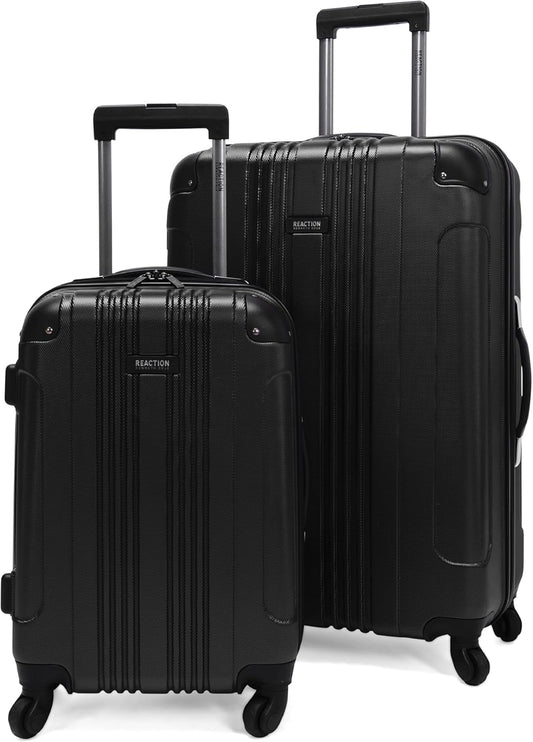 Kenneth Cole REACTION Out of Bounds Lightweight Hardshell 4-Wheel Spinner Luggage, Midnight Black, 2-Piece Set (20" & 28")