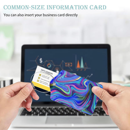 Luggage Tags Set of 2 Colorful Abstract Marble Leather Suitcase Tags with Stainless Steel Loop and Privacy Cover for Women Men Travel Luggage Accessories