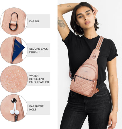 Sling Bag For Women Fanny Pack Crossbody Travel Shoulder Belt Bags Tote Backpack Purse Faux Leather