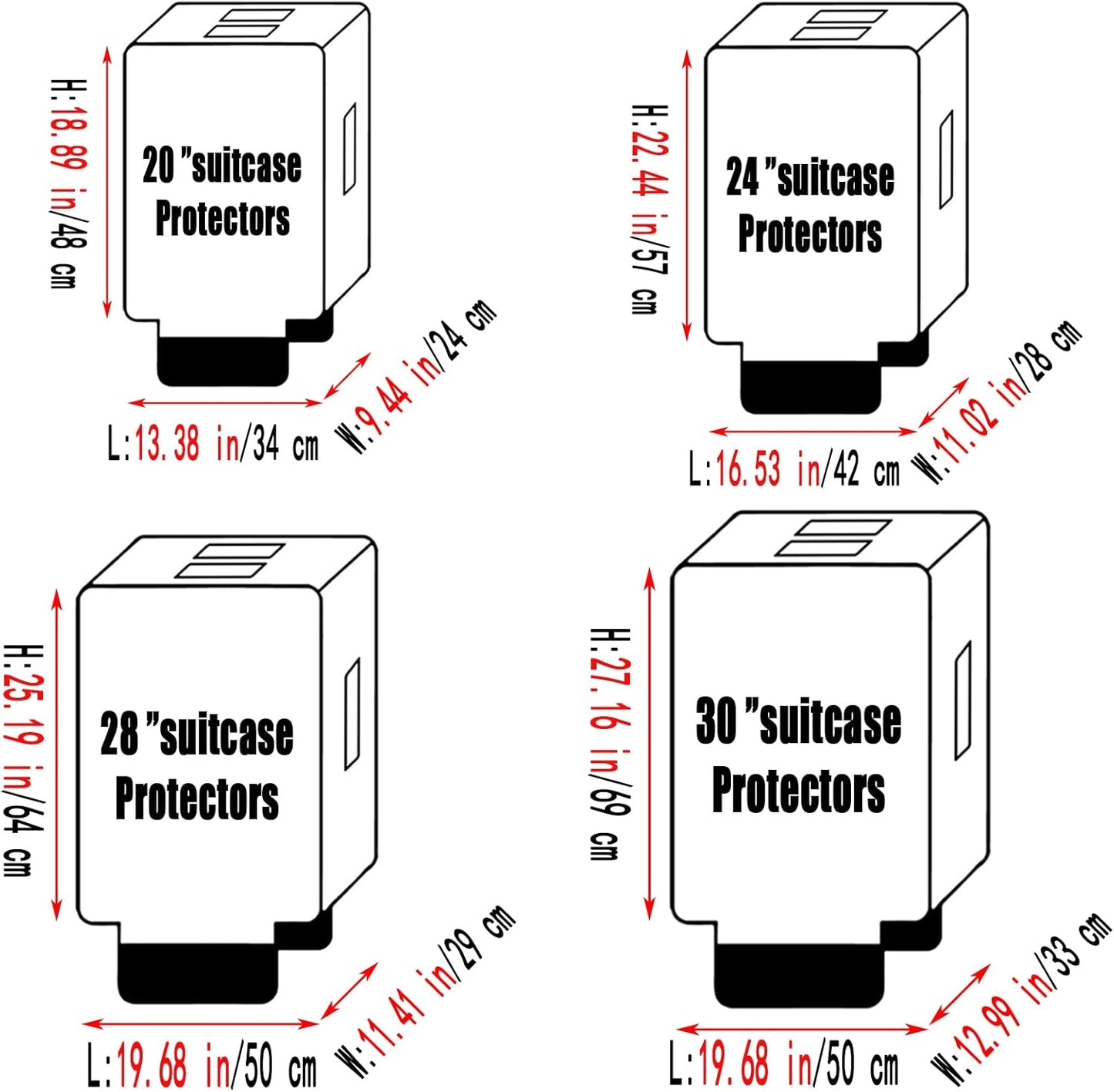 20 Inch Clear PVC Luggage Cover, 0.2mm Thick Lightweight Waterproof, Dustproof, Anti-Scratch Suitcase Cover, Luggage Covers for Suitcase TSA Approved, Fits 19"-20" Wheeled Luggage