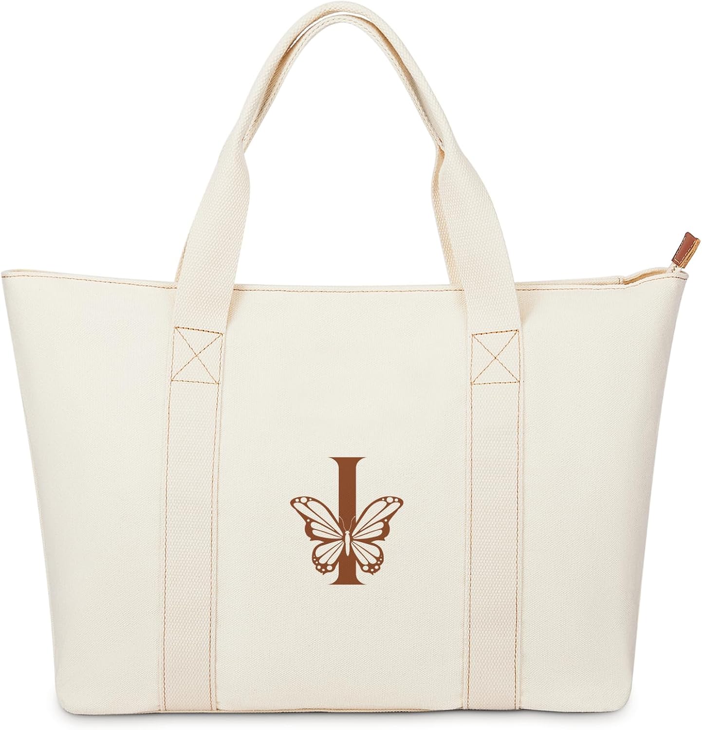 AW BRIDAL Monogram Canvas Tote Bag for Chrismas, Bridal Shower, Retirement, Birthday Gifts for Women Mom Wife Sister Friends