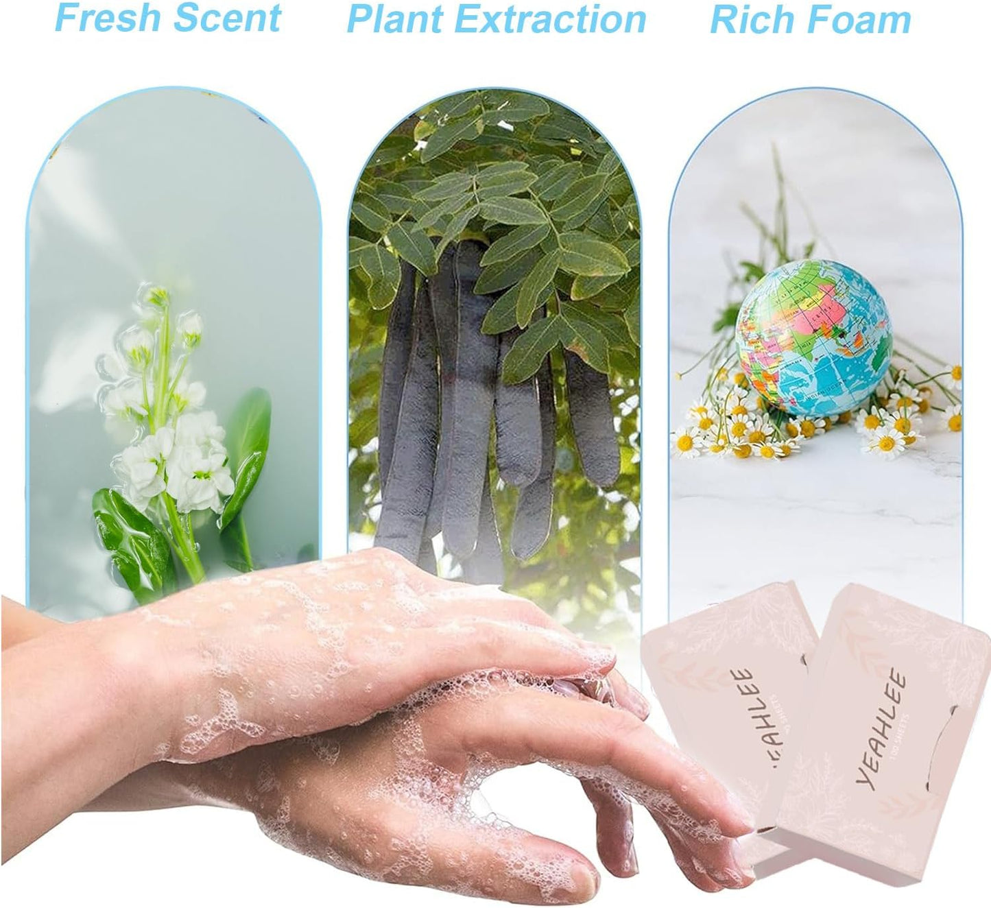 500 Sheets Disposable Paper Soap Sheets for Travel, 5 Boxs Mini Portable Hand Paper Soap for Hand Washing During Camping, Hiking, and School Activities