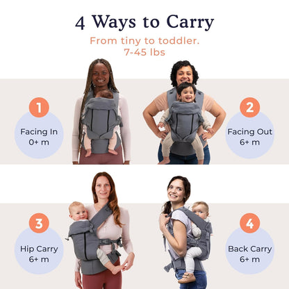 Beco 8 Baby Carrier from Newborn to Toddler (7-45lbs) - All in 1 Hybrid Front, Hip and Backpack Style Carrier with Breathable, Cooling Mesh - Boho Rainbow