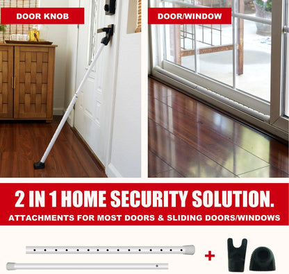 SECURITYMAN Door Security Bar & Sliding Patio Bar - Constructed of High Grade Iron - Great for Apartment Security, Hotel Safety, or Home Protection Door Stoppers