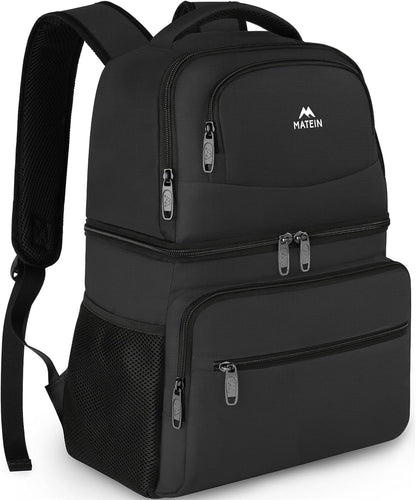 MATEIN Cooler Backpack, 26 Cans Insulated Lunch Backpack for Men Women, Leakproof Double Layer Lunch Cooler Bag Lightweight Soft Lunch Backpack with Cooler Compartment, Beach Camping Hiking Beer Gifts