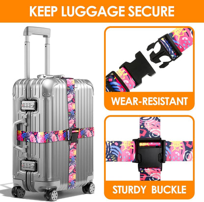 Adjustable Travel Luggage Strap Suitcase Belt Travel Bag Accessories 1.96 in W x 6.23 ft L