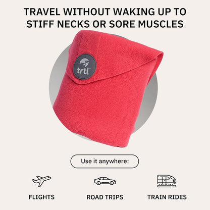 trtl Pillow - Scientifically Proven Super Soft Neck Support Travel Pillow - Machine Washable - Coral