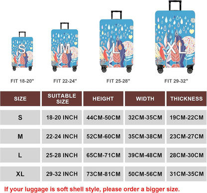 WUJIAONIAO Travel Luggage Cover Baggage Suitcase Cover Protector Skins 18-32 Inch (rainy season, M (for 22-24 inch luggage))