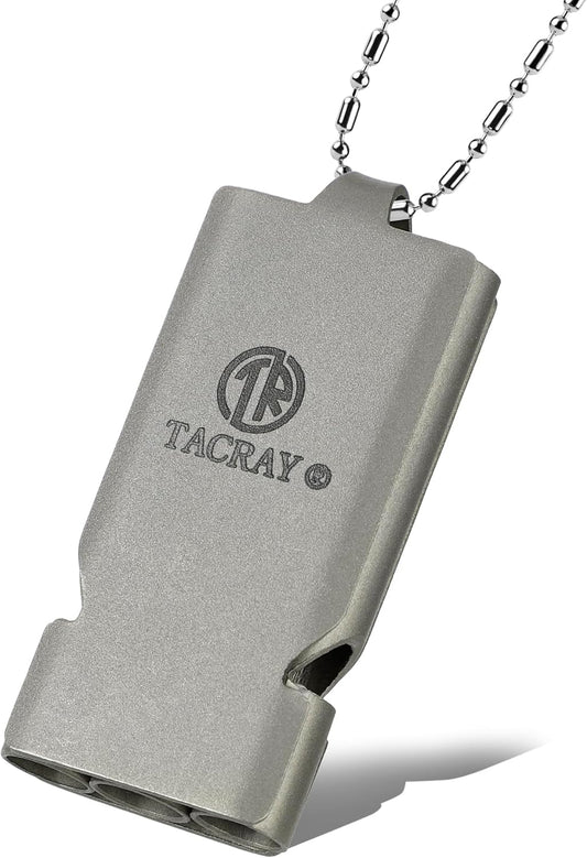 TACRAY Emergency Whistles Lifeguard Safety Whistle with Neck Chain and Keychain for Outdoor Camping Hiking