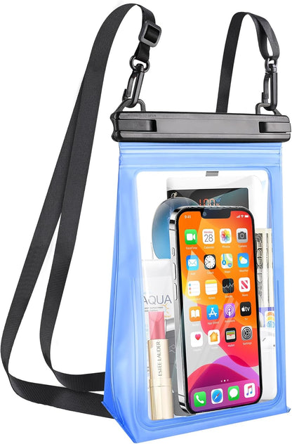 Large Waterproof Phone Pouch, Floating Dry Bag for iPhone 15 14 13 12 11 Pro Max Galaxy S22 S21 Waterproof Bag Sunscreen Glasses Storage Universal Dry Pouch for Swimming Rafting Boating