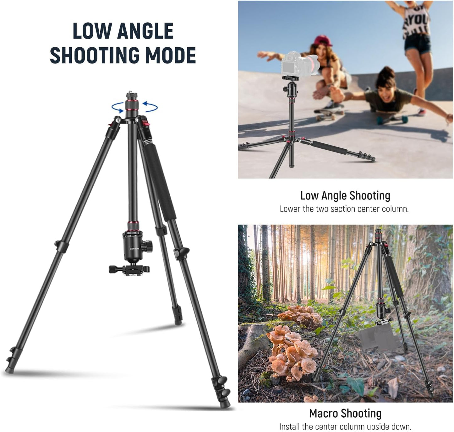 NEEWER 77” Camera Tripod Monopod with Phone Holder, Portable Travel Tripod with Remote, 360° Ball Head, 2 Axis Center Column, Arca QR Plate and Bag, Aluminum DSLR Tripod 34lb Max Load, TP77
