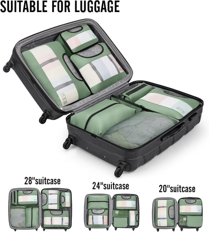 Veken 10 Set Packing Cubes for Travel Essential, Suitcase Organizer Bags in 4 Sizes, Carry-On Luggage Accessories with Large Laundry & Hanging Toiletry Bag, Must-Have for Airplane, Road Trip & Camping