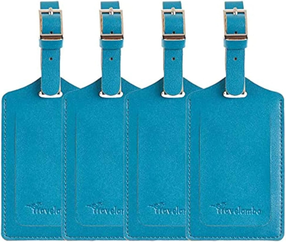 Travelambo Luggage Tags for Suitcases PU Leather Travel Tags Bag Tags Privacy Protection Travel Essentials