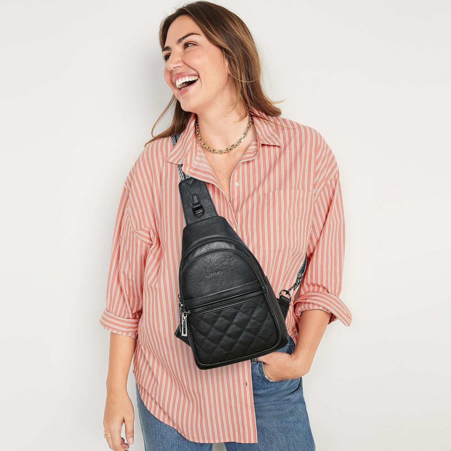 Sling Bag For Women Fanny Pack Crossbody Travel Shoulder Belt Bags Tote Backpack Purse Faux Leather