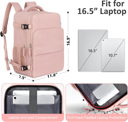 Travel Backpack for Women Men,Travel Laptop Backpack w/USB Charging Port, Waterproof Travel Backpack Carry On Flight Approved,Weekender Business Hiking Bag,Laptop Backpack 17 inch