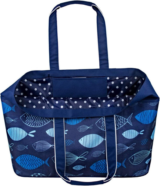 geckobrands Oversized Beach Tote – Large and Stylish Beach Bag with 4 Exterior Pockets and Zippered Internal Compartment