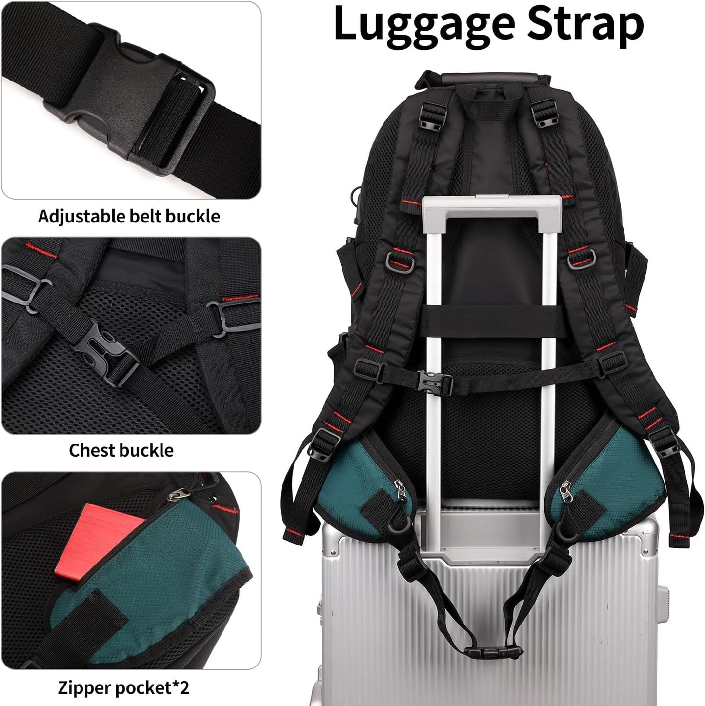 Nerlion 40L Hiking Backpack Travel Backpack for Men Women Camping Waterproof Outdoor Hiking Daypack Lightweight Backpack (Dark Green)