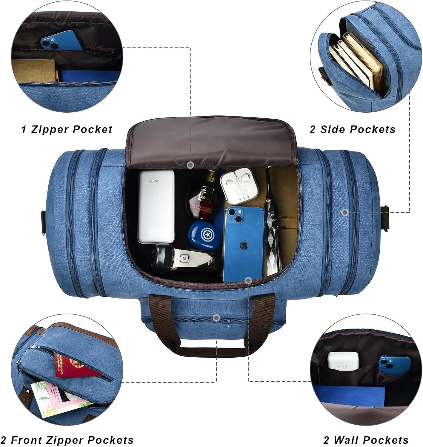 Dimayar Expandable Duffle Bag for Men, 50L Large-Capacity Weekender, Water-Resistant Mens Duffle Bags for Traveling, Lightweight & Durable Overnight Carry-On, Versatile Gym and Travel Bag