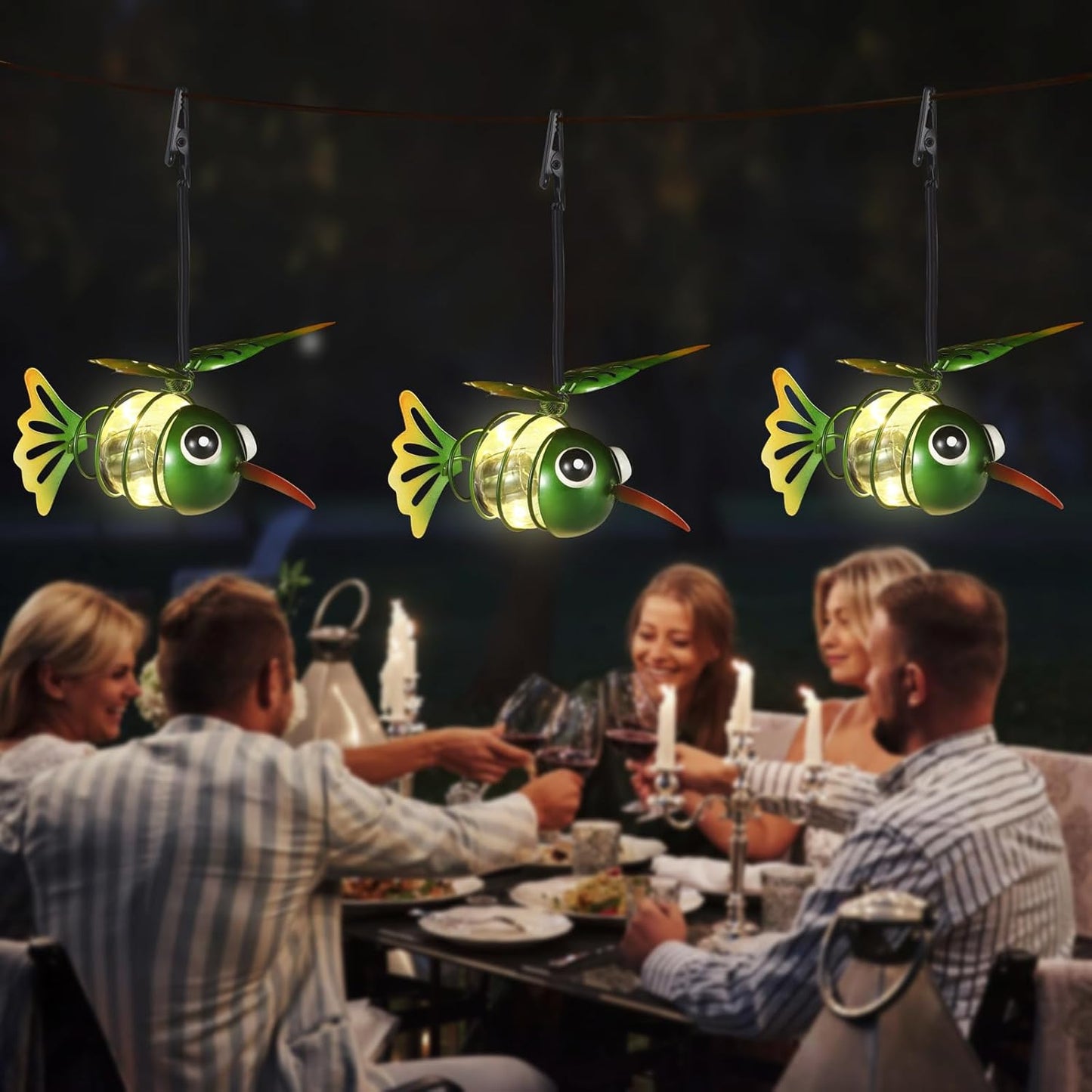 Hummingbird Solar Outdoor Hanging Lantern Creative Small Sculpture Lights Durable Waterproof Lamp Suitable for Festivals Garden Decor Birthday Gifts for Grandma Mom Women Girl