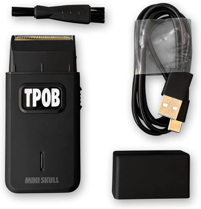 TPOB Mini Skull Single Shaver Compact Design That can fit in Your Pocket with a Turbo Charged Motor, Perfect for Both Professional and at-Home use (Black)