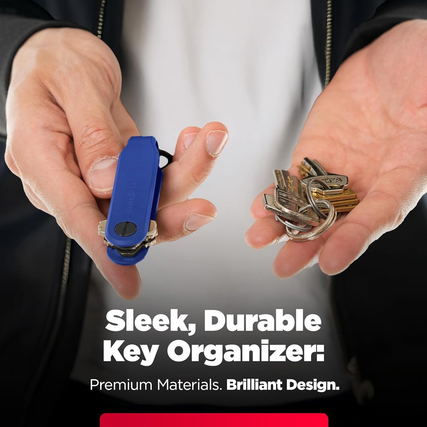 KeySmart Keychain Key Holder - Compact Key Organizer for Key Chain, EDC Key Chains, Key Ring Keychains