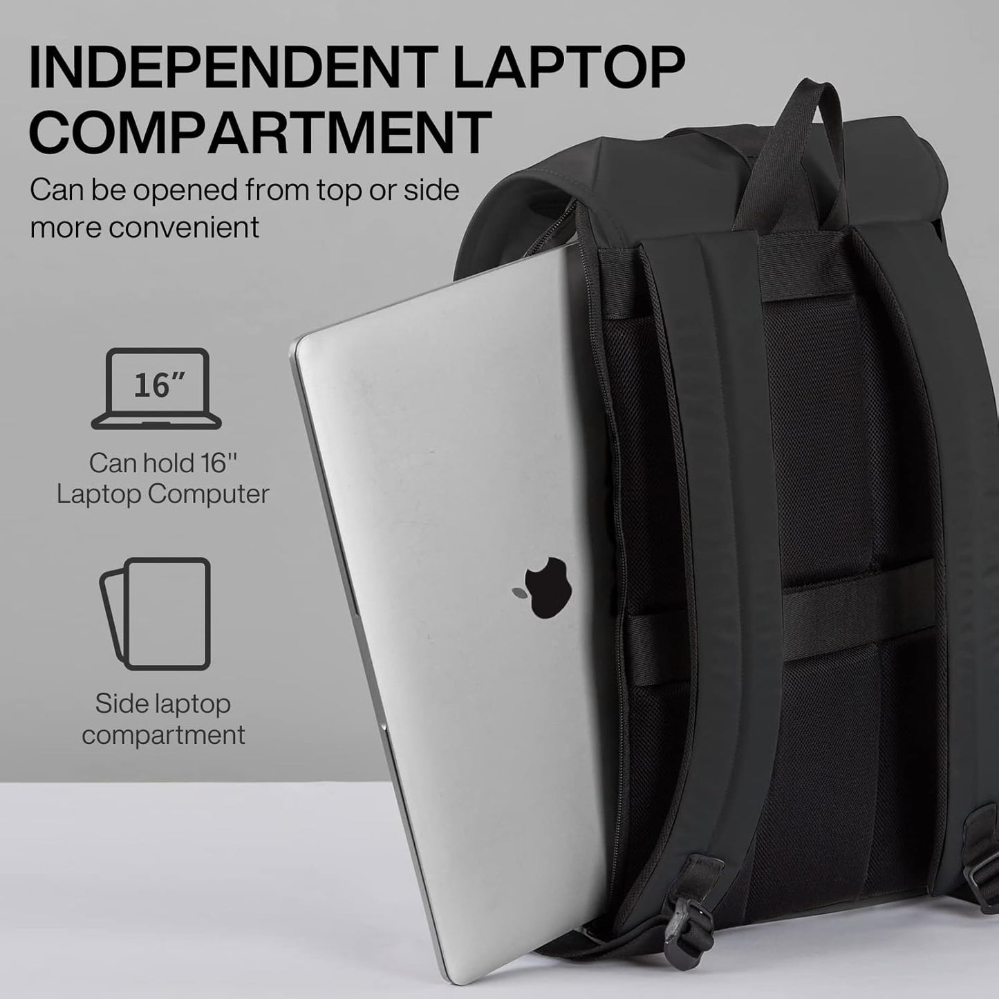 mixi Travel Laptop Backpack for Women & Men Carry On Backpack fits 16'' Laptop, Waterproof Lightweight Casual Hiking Weekender Bags Rucksack,17 Inch, Knight Black