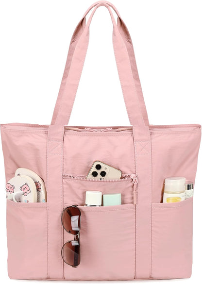 LEDAOU Beach Bags for Women, Beach Bags Waterproof Sandproof, Packable Beach Tote Bag with Zipper Travel Sports