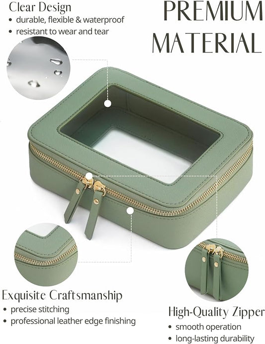 Popvibe Clear Makeup Bag Travel Cosmetic Case Transparent Toiletry Bag - Image 2