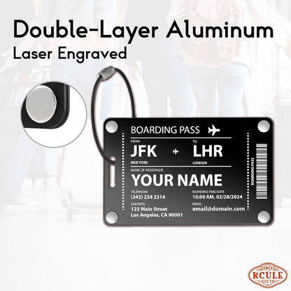 Luggage Tags for Suitcases: Boarding Pass Style Personalized Luggage Tags and Bags with Customizable Flight Details
