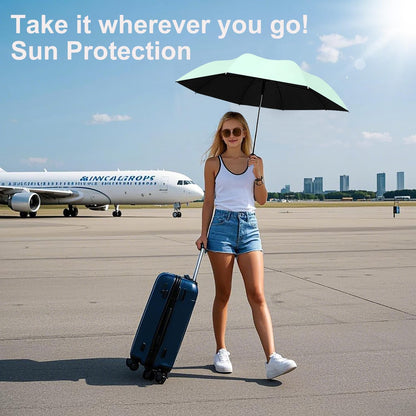 BAODINI Travel Mini Umbrella for Purse With Case Small Compact UV Sun Protection Sun Lightweight Tiny Pocket Umbrella for Women Kids and Men
