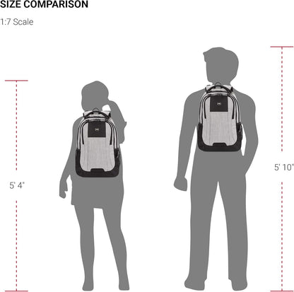 SwissGear Cecil 5505 Laptop Backpack, Heather Grey, 18-Inch