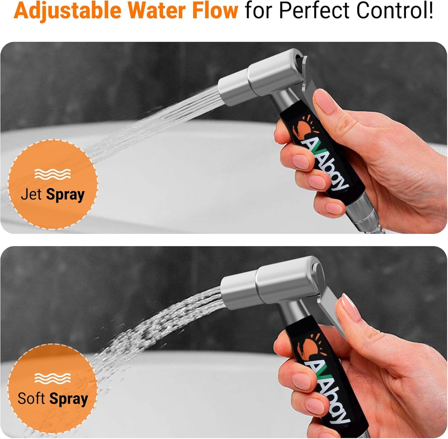 Hot and Cold Bidet Sprayer for Toilet w/Thermal Insulated Grip - Hot Water 180°F Handheld Sink Bidet Shataff - Diaper Sprayers - Muslim Shower Hand Held Attachment for Sink Hose Sprayer