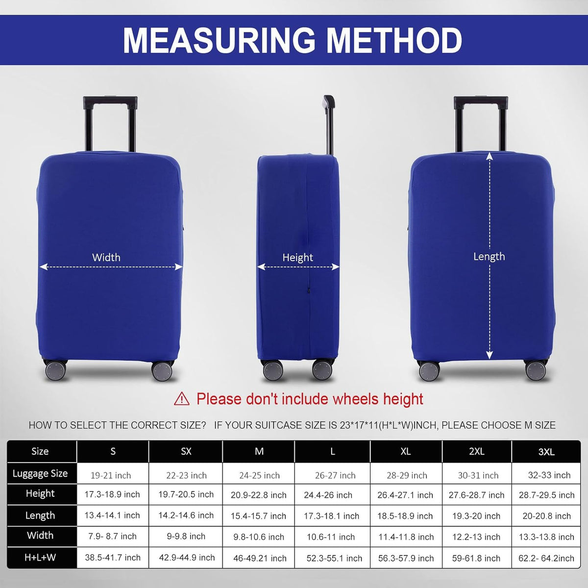 Travel Luggage Cover - Scratch-Resistant Fit 19-31 Inch, Red, 3XL (32-33inch)