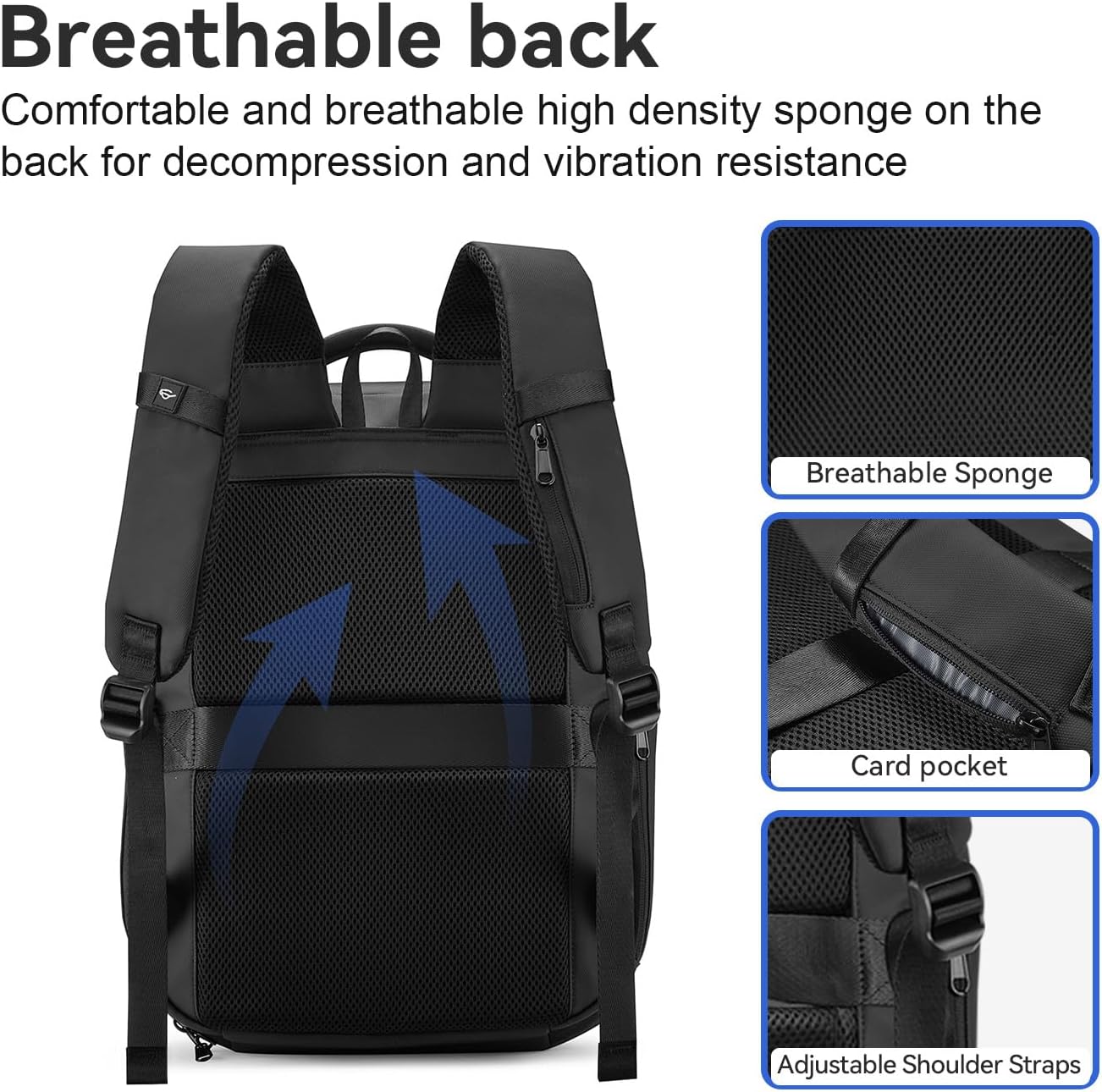 SOKOK Carry On Travel Backpack Waterproof Business Backpack with Laptop Compartment, Hardshell Computer Backpack for Men and Women, Graphite