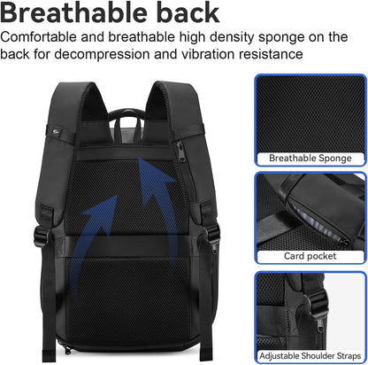 SOKOK Carry On Travel Backpack Waterproof Business Backpack with Laptop Compartment, Hardshell Computer Backpack for Men and Women, Graphite