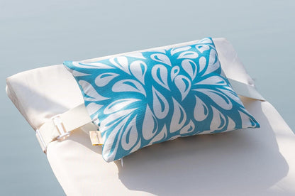 Adirondack Chair Head Resting Pillow&Cushion, Outdoor Waterproof Patio Decorative Pillows with Insert for Lounge Chaise Beach Chair Neck Support 2 Pack Size 11”*16” Lake Blue