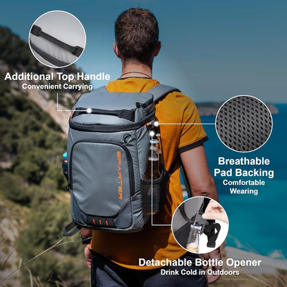 SPARTER Backpack Cooler Insulated Leak Proof 33/49 Cans, 2 Insulated Compartments Thermal Bag, Portable Lightweight Beach Travel Camping Lunch Backpack for Men and Women