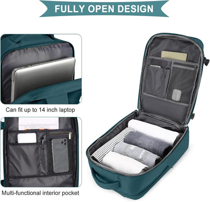 coowoz Travel Backpack For Women Men,Carry On Backpack,Hiking Backpack Waterproof Outdoor Sports Rucksack Casual Daypack Travel Essentials(Peacock Blue)