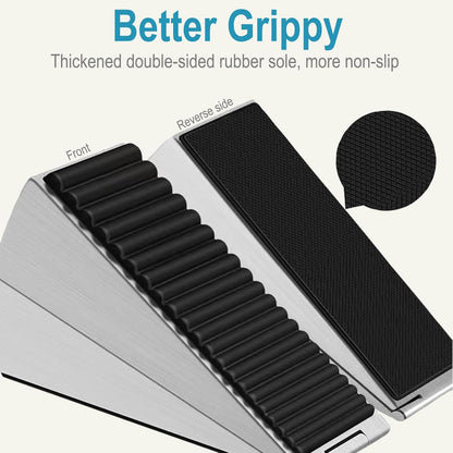 Spring Large Door Stopper - Heavy Duty Door Stopper Wedge, Tall Door Stoppers for Bottom of Doors, Door Stop Rubber for Extra Strong Grip, 3 Inche High Metal Doorstop Suits Any Heavy Door