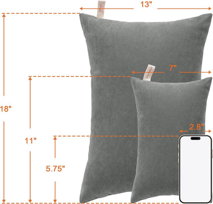 NTBAY Toddler Pillows, Down Alternative 13"x18" Pillow, Machine Washable - Soft and Breathable Travel Small Pillows for Sleeping, Ideal for Daycare, Crib, Cot, Dark Grey