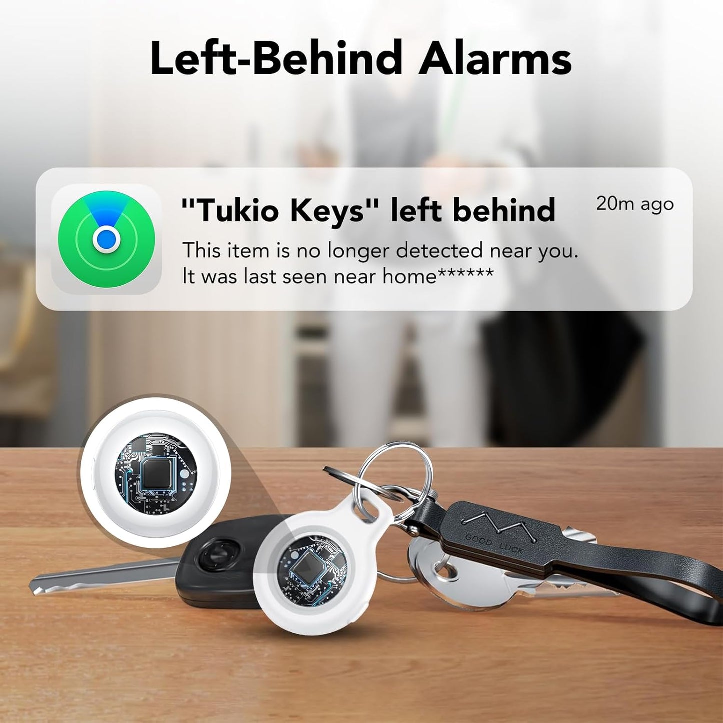 2025 New [Apple MFi Certified] (iOS Only) Air Tracker Tags-2 Pack, Bluetooth Tracker for Apple Find My, Replaceable Battery, Key Finder and Item Locator Smart Tag for Keys, Bags, Luggage, Pets, Wallet