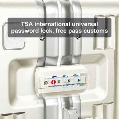 Zipperless Luggage, Polycarbonate Aluminum Hard Shell, Expandable Carry-On Suitcase with Spinner Wheels, Hard Shell Suitcase, 24 Inch Cabin