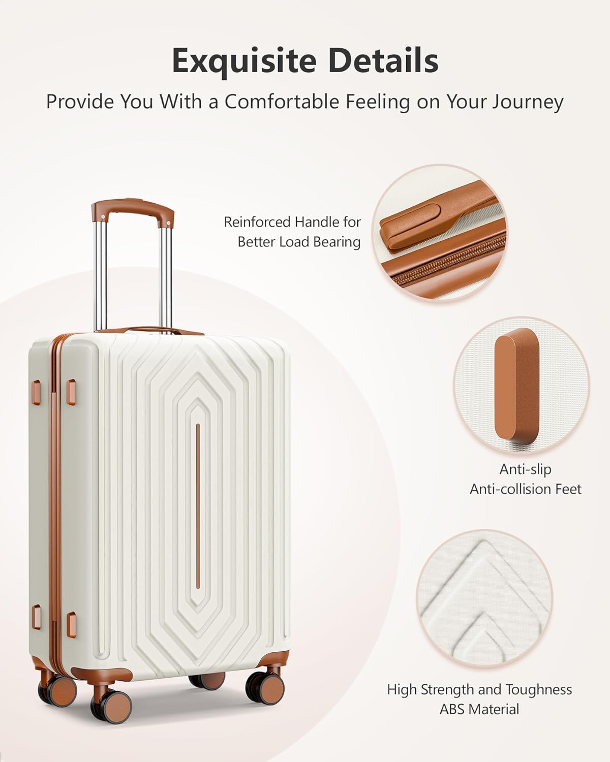 28 inch Luggage Hardside and Lightweight Suitcase with Spinner Wheels TSA Lock for Travel Business,Orange With Black