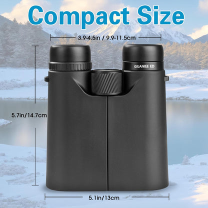 10x42 Binoculars for Adults High Powered Compact Binoculars with Low Light Night Vision for Bird Watching Hunting Travel Outdoor Sports, Easy to Focus