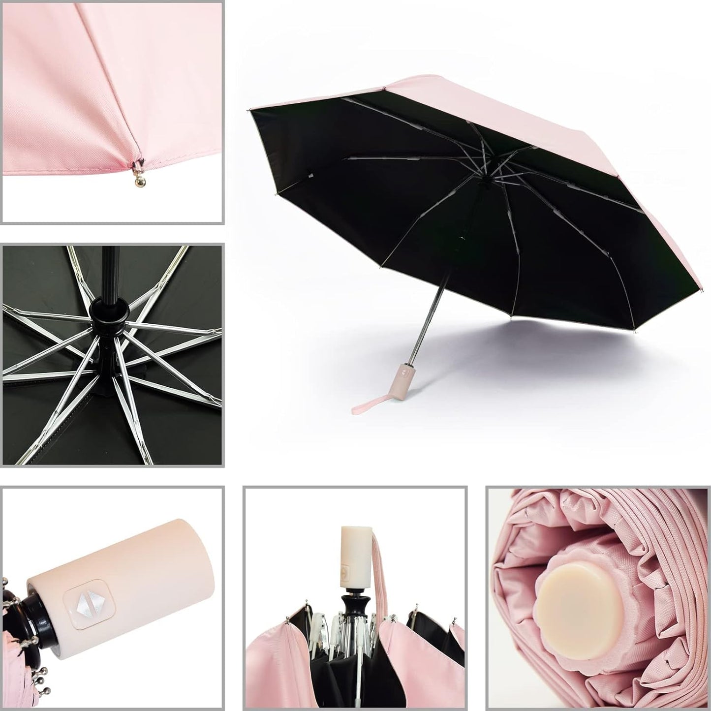 SY COMPACT Umbrella Automatic Travel Waterproof Light Folding Umbrellas Easy Carry for Women and Men