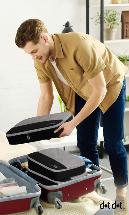 Dot&Dot Medium Packing Cubes - 4 Pcs Suitcase Organizer Set - Carry On Travel Cubes